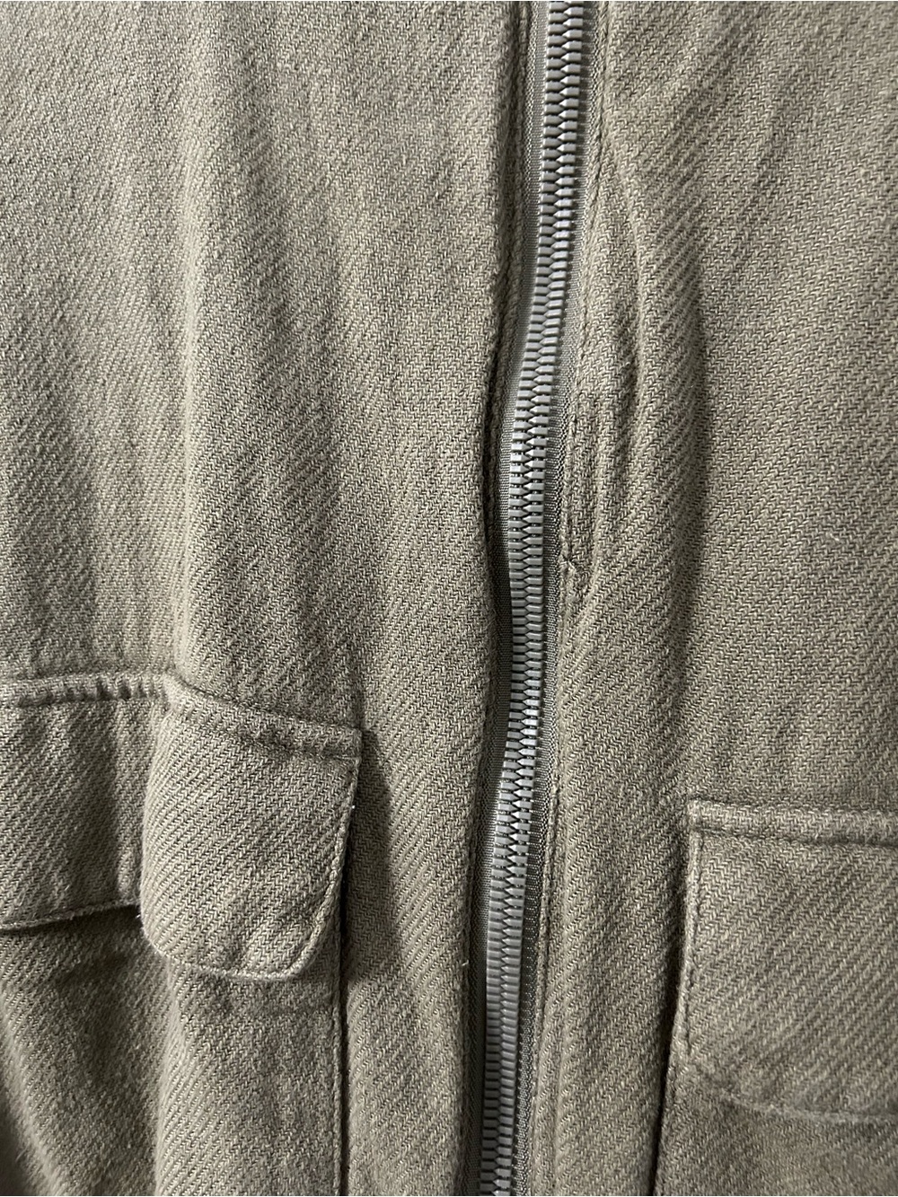 Zara Hooded Full Zip Olive Green Jacket Mens XL Cropped Long Sleeve Pockets - Picture 6 of 12
